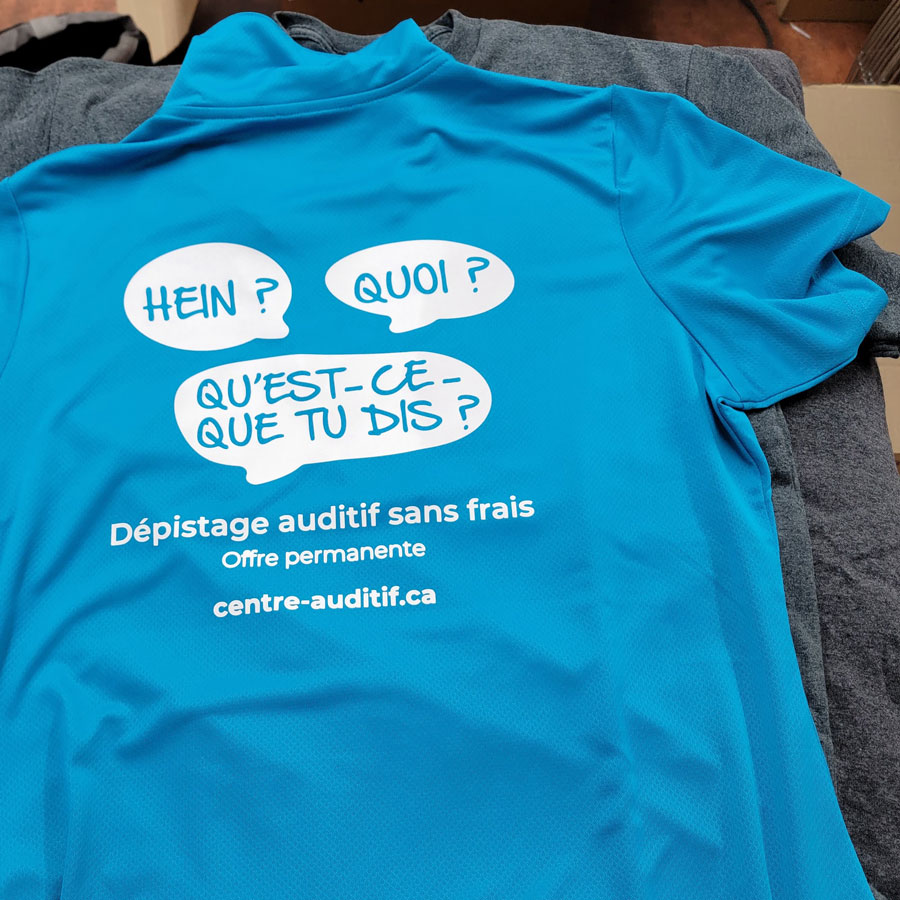 Transfert numérique sur vêtements.