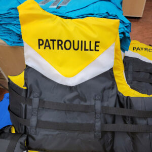 Transfert numérique sur veste de sauvetage.